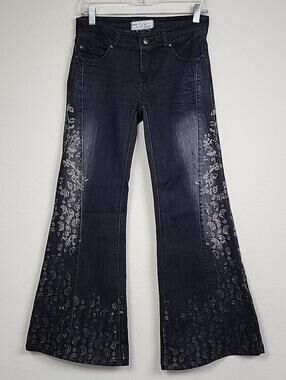 Free People Size 25 Black Flare Jeans Pants